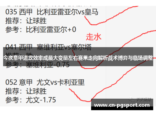 今夜意甲进攻效率成最大变量左右赛果走向解析战术博弈与临场调整